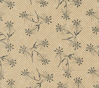 Blackbirds Nest Dandelions Florals Dots Tan Yardage