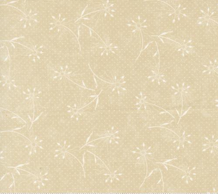 Blackbirds Nest Dandelions Florals Dots Tan Tonal Yardage