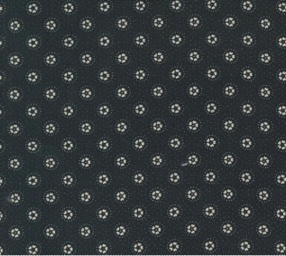 Blackbirds Nest Daisies and Dots Black Yardage