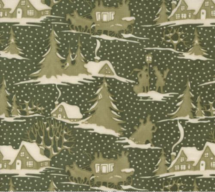 A Christmas Carol Winter Villages Landscape Holly Yardage