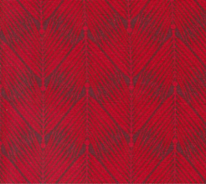 Pine Valley Stripe Leaves Geometric Crimson Yardage