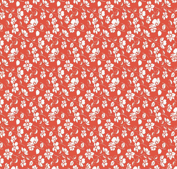 Always in Season Mono Floral Red Yardage