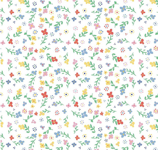 Always in Season Small Floral White Yardage