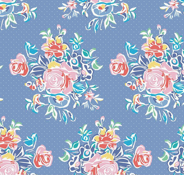 Always in Season Large Floral Blueberry Yardage