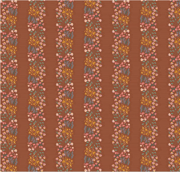 Feels Like Home Flower Beds Copper Yardage