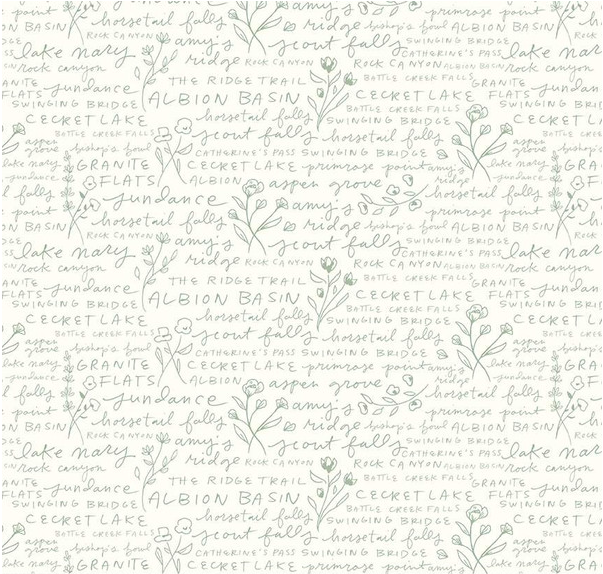 Albion Text Cream Yardage