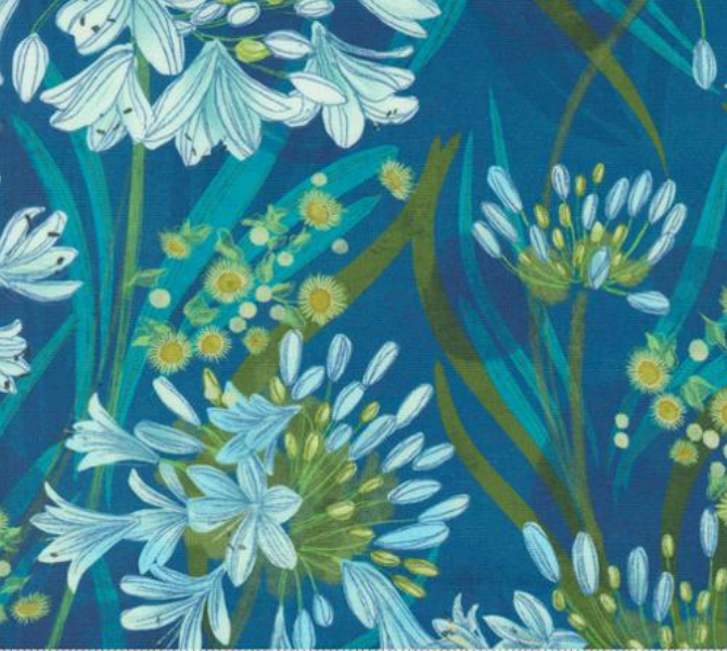 Serena Shores Agapanthus Florals Coastal Yardage