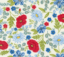 Red White and Bloom Patriotic Florals Daisy White Yardage