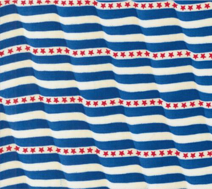 Red White and Bloom Waving Flag Midnight Blue Yardage