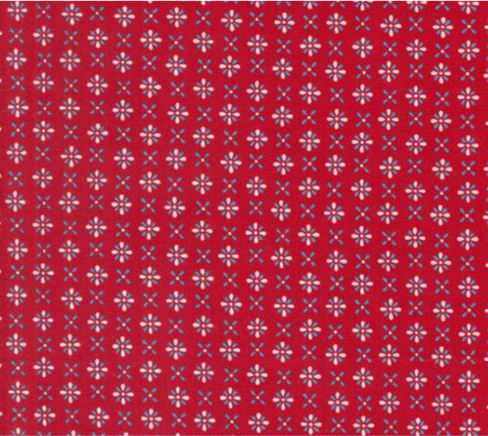 Red White and Bloom Firework Patriotic Poppy Yardage