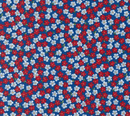 Red White and Bloom Posies Midnight Blue Yardage