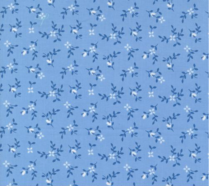 Cali Co Vine and Bud Sky Blue Yardage