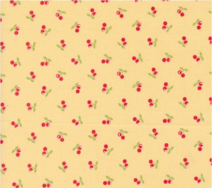 Cali Co Cherries Soft Yellow Yardage