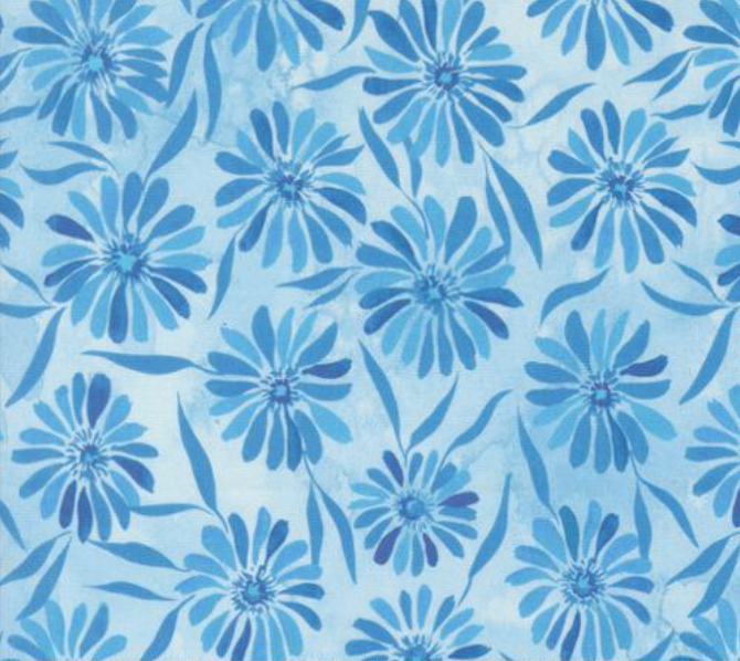 Sunshine and Blue Skies Beaming Florals Sky Blue Yardage