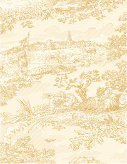 Countryside Landscape Cream Tonal Yardage