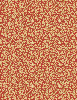 Countryside Trailing Vines Red Yardage