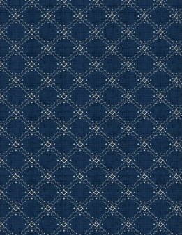 Radiance Diamond Grid Dark Denim Yardage