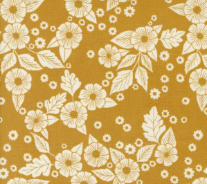 Field of Flowers Scatter Florals Goldenrod Yardage