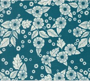 Field of Flowers Scatter Florals Peacock Yardage