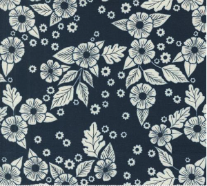 Field of Flowers Scatter Florals Navy Yardage