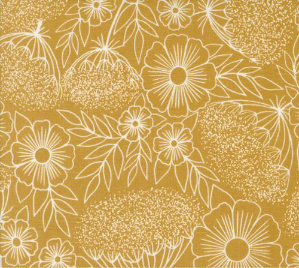 Field of Flowers Queen Annes Lace Florals Goldenrod Yardage