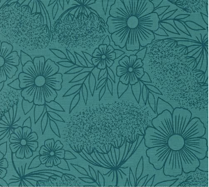 Field of Flowers Queen Annes Lace Florals Turquoise Yardage