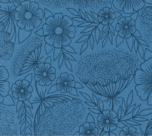 Field of Flowers Queen Annes Lace Florals Cornflower Yardage