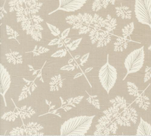 Field of Flowers Leaf Pattern Flax Yardage