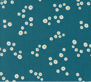 Field of Flowers Chamomile Small Florals Peacock Yardage