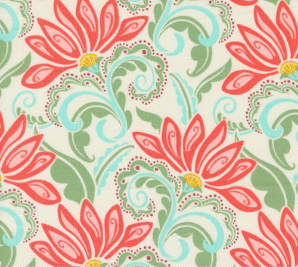 Tango Valencia Cream Tangerine Yardage