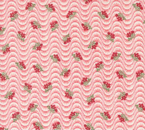 Grand Haven Floral Moire Blenders Cream Scarlet Yardage