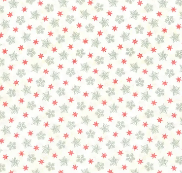 Vintage Whisper from Santa Stars and Snowflakes Allover Cream Yardage