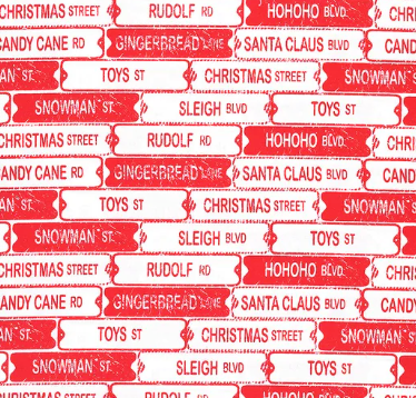 Vintage Whisper from Santa Street Signs Red Yardage