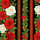 Winter Rose Metallic Winter Rose 11" Stripe Black Yardage