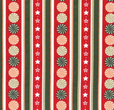 Vintage Whisper from Santa Peppermint Stripe Multi Yardage