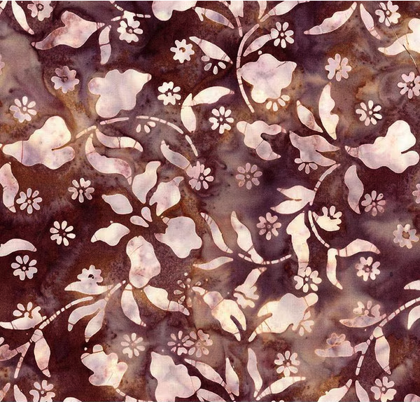 Expressions Batiks Victorian Garden Mocha Chestnut Yardage