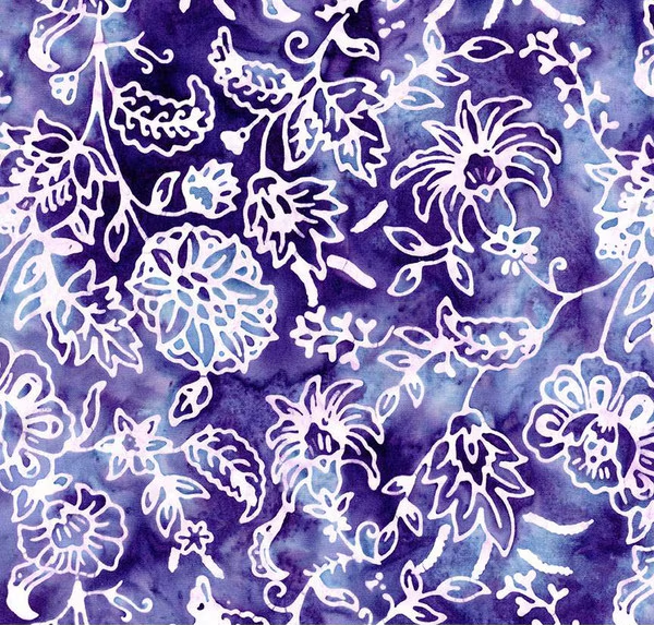 Expressions Batiks Victorian Garden Dusty Periwinkle Yardage