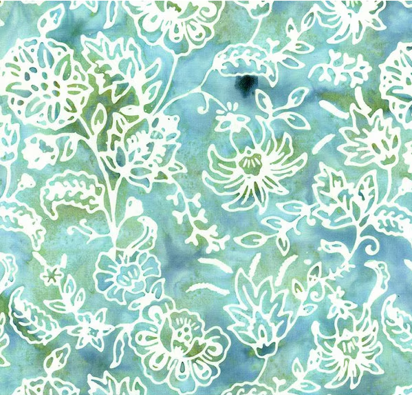 Expressions Batiks Victorian Garden Misty Teal Yardage