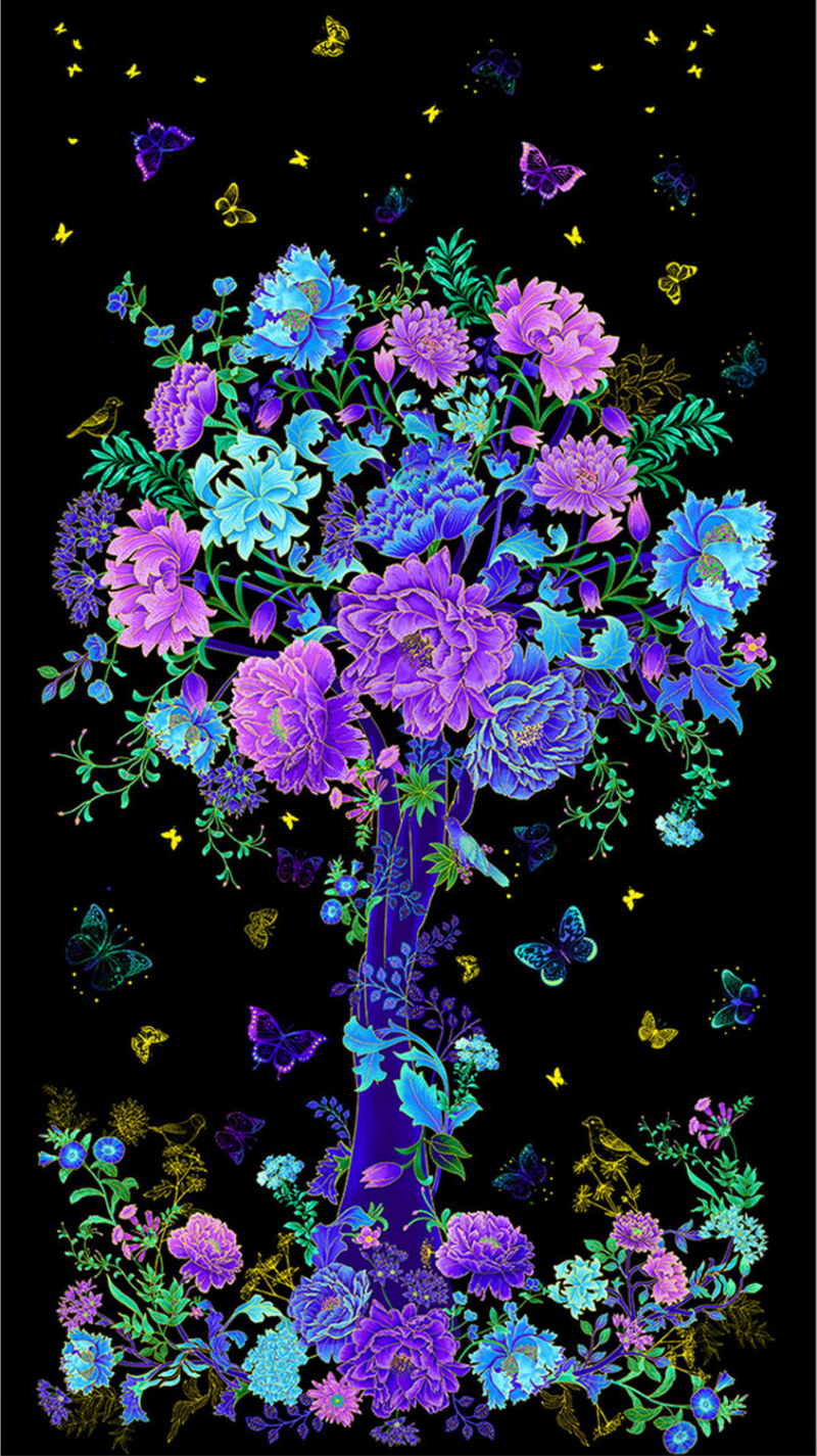 Luminous Floral Bouquet Panel 24" x 44"