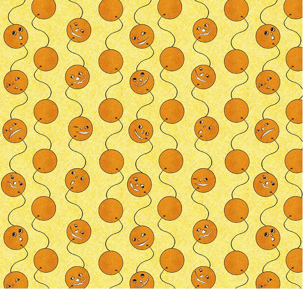 Costume Maker's Act II Jack-O-Lantern Balloons Yellow Yardage