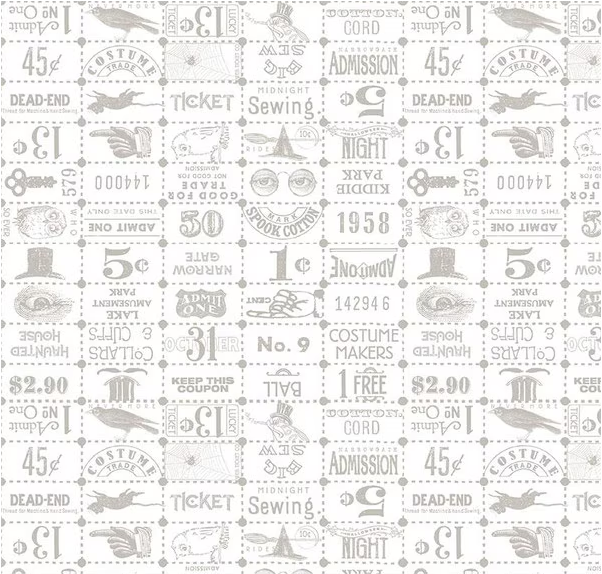 Costume Maker's Act II Ticket Grid White Yardage