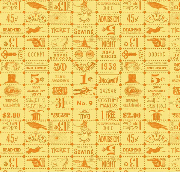 Costume Maker's Act II Ticket Grid Yellow Yardage