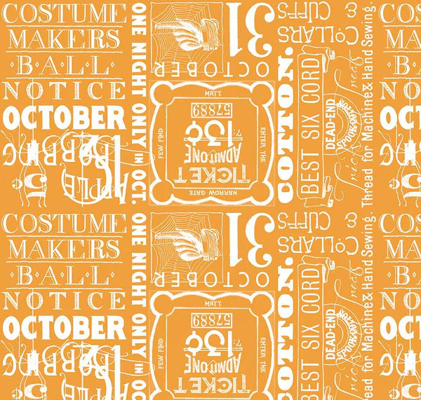 Costume Maker's Act II Ticket Text Orange Yardage