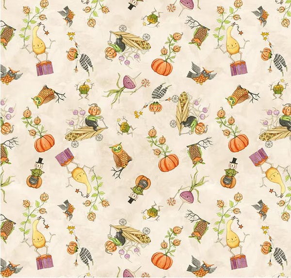 Ghoul Friends Gourds Toss Cream Yardage