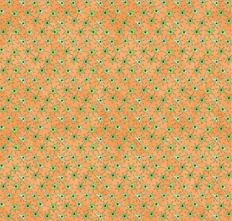 Ghoul Friends Stars Orange Yardage