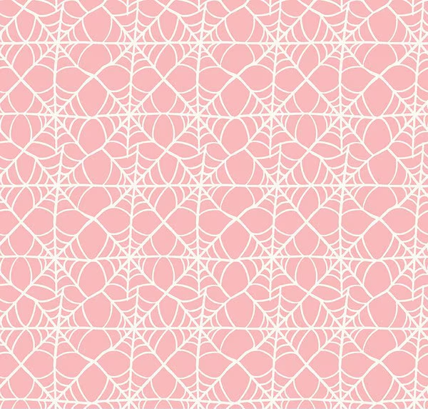 Hey Pumpkin Webs Pink Yardage