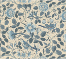 Sacre Bleu Oiseaux Florals Pearl French Blue Yardage