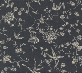 Sacre Bleu Pivoine Florals Indigo Yardage