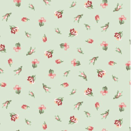 Regal Rose Mini Buds Green Yardage