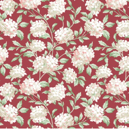 Regal Rose Hydrangea Red Yardage